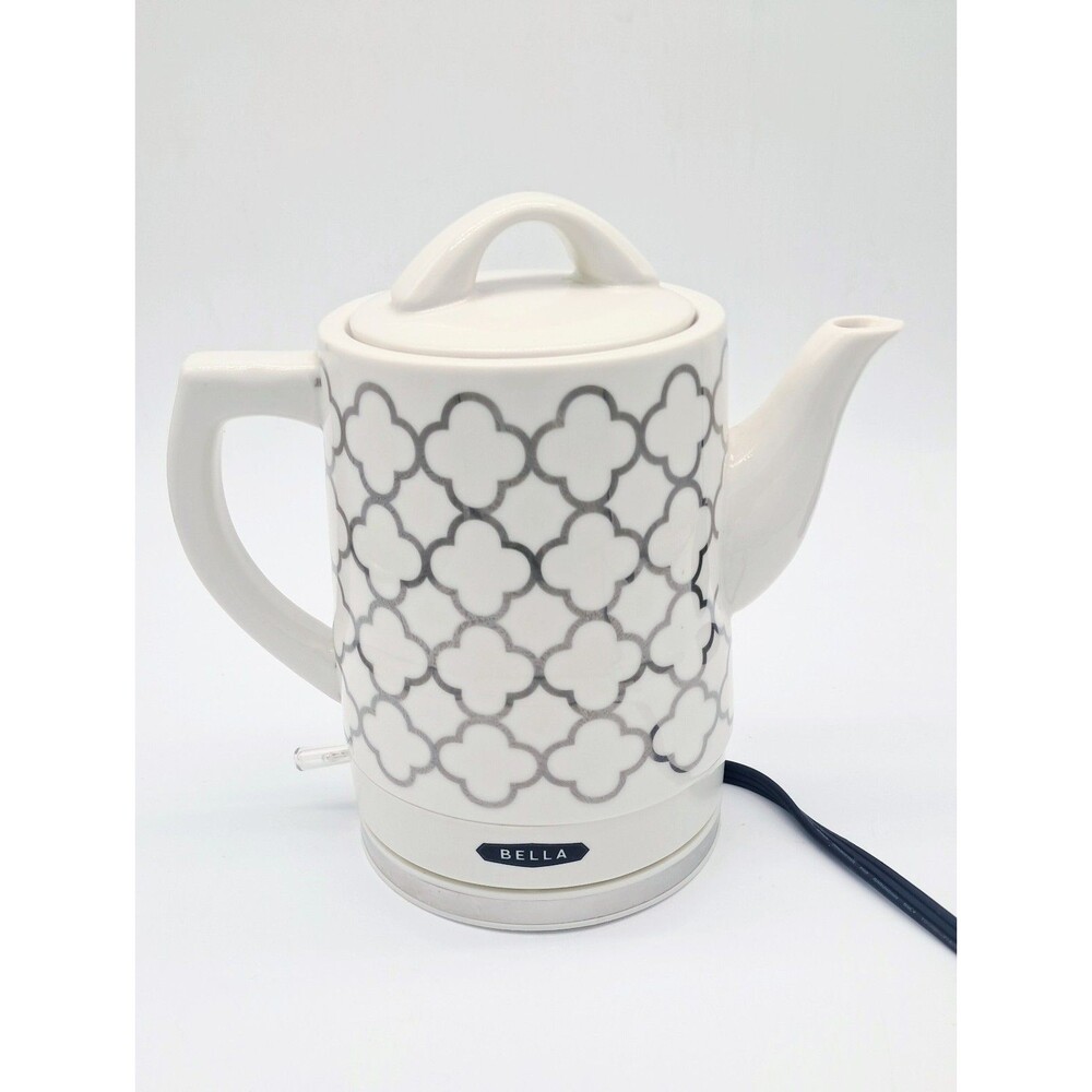 BELLA Electric Ceramic 1.5 L Tea Kettle Model KK-2030 White/Silver